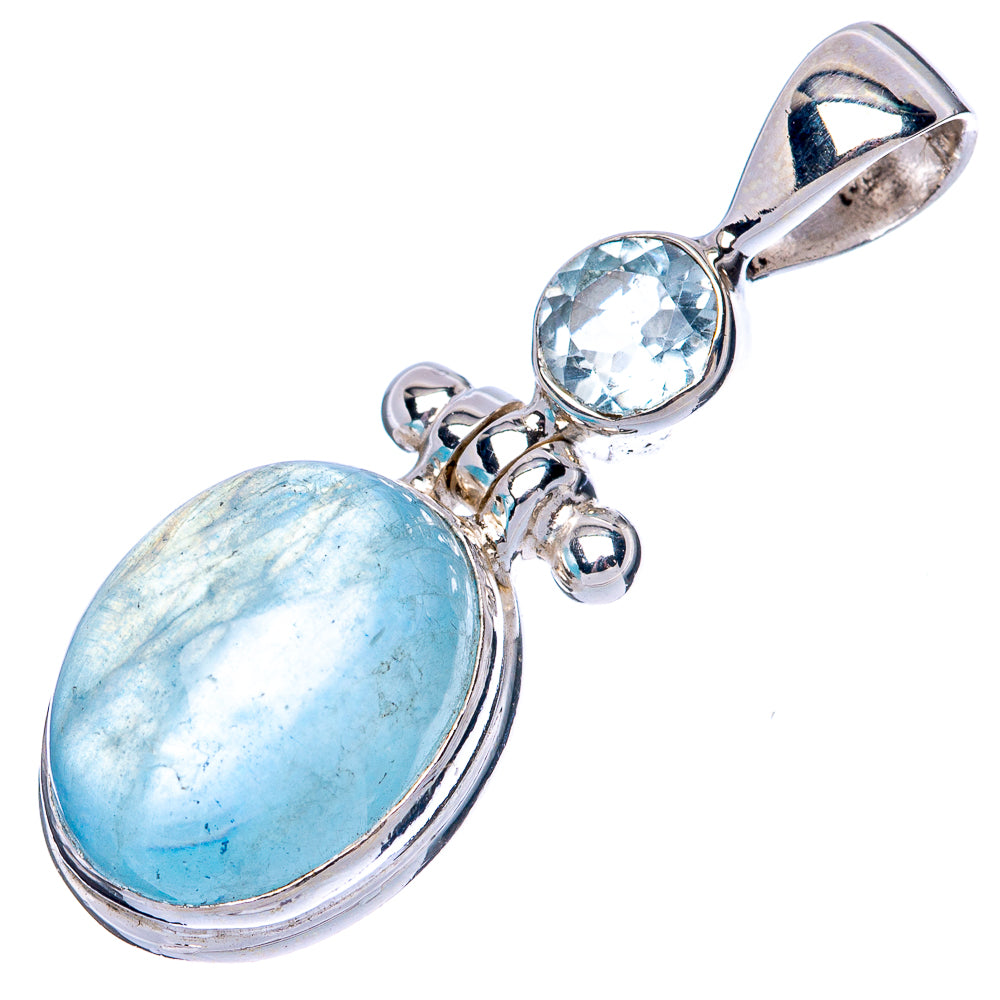 Aquamarine, Blue Topaz Pendant 1 1/4" (925 Sterling Silver) P42819
