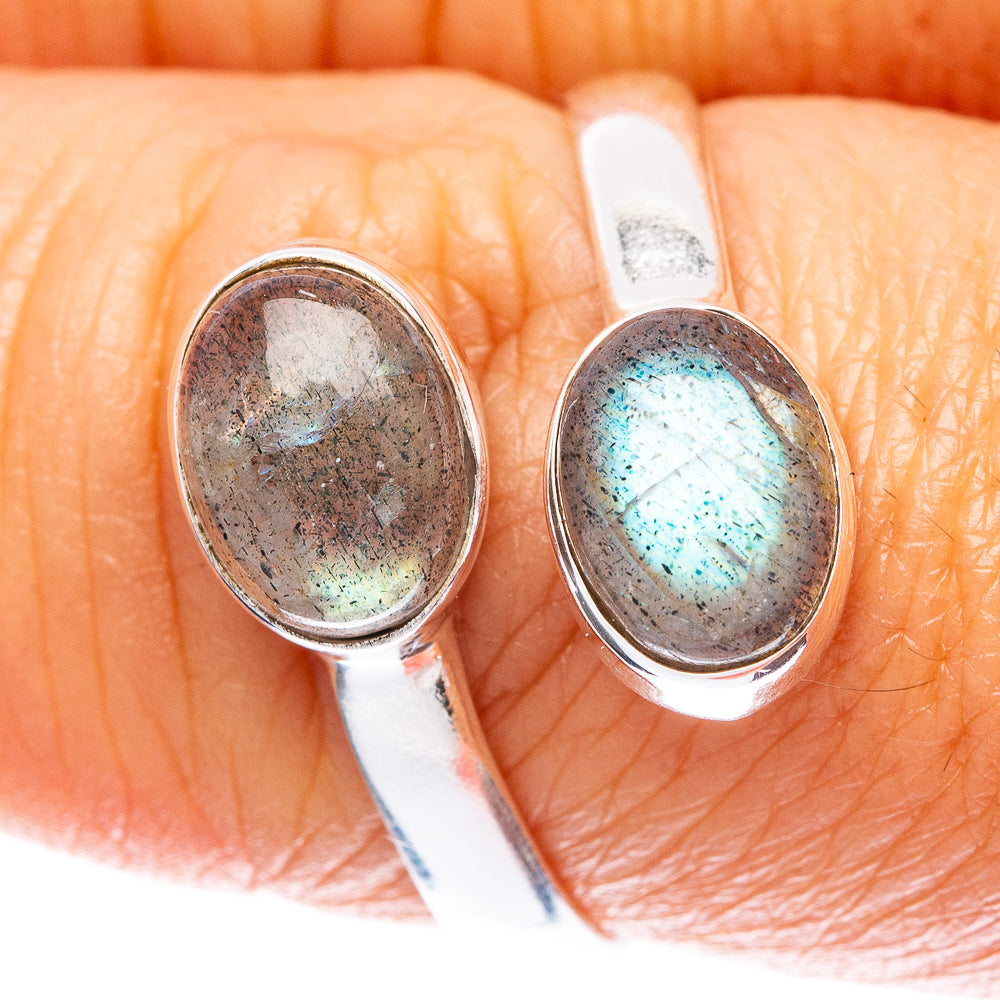 Labradorite Dainty Ring Size 8 Adjustable (925 Sterling Silver) R5118