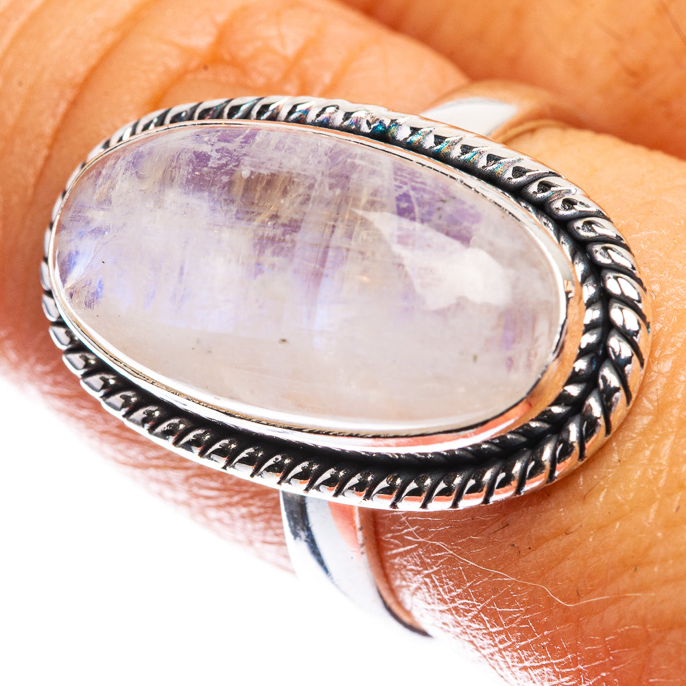 Rainbow Moonstone Ring Size 8.25 (925 Sterling Silver) R142451