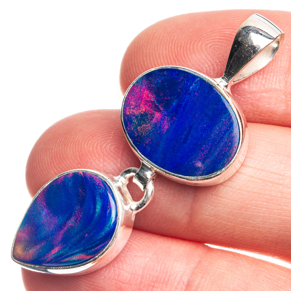 Aura Opal Pendant 1 3/4" (925 Sterling Silver) P39074