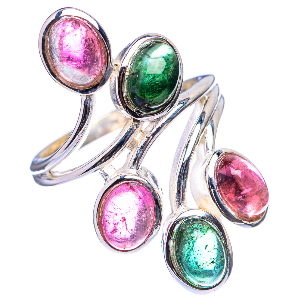 Pink Green Tourmaline Ring Size 6.5 (925 Sterling Silver) R142860