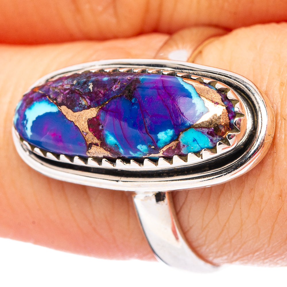 Purple Copper Turquoise Ring Size 7.75 (.925 Sterling Silver)