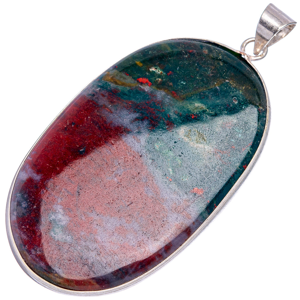 Bloodstone Pendant 2 3/4" (Silver Plated)