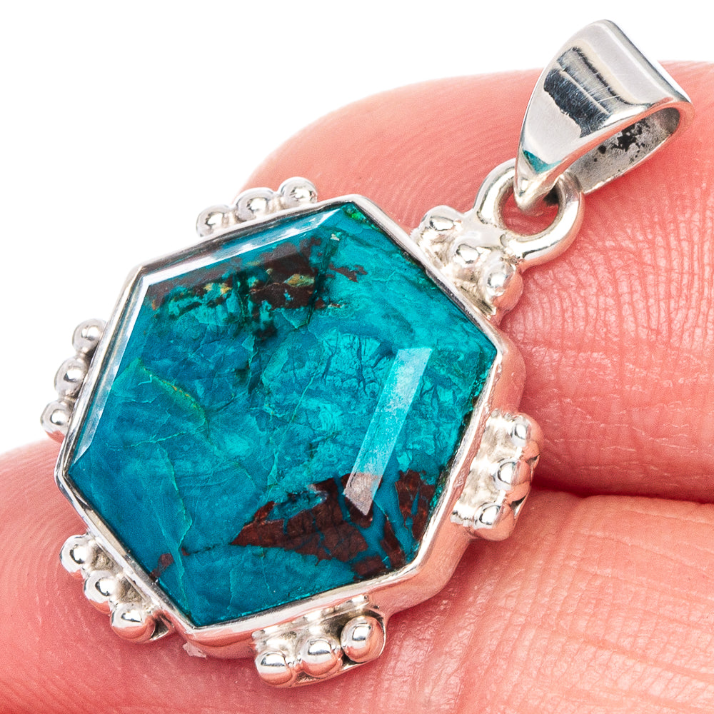 Premium Shattuckite Pendant 1 1/8" (925 Sterling Silver) P41165
