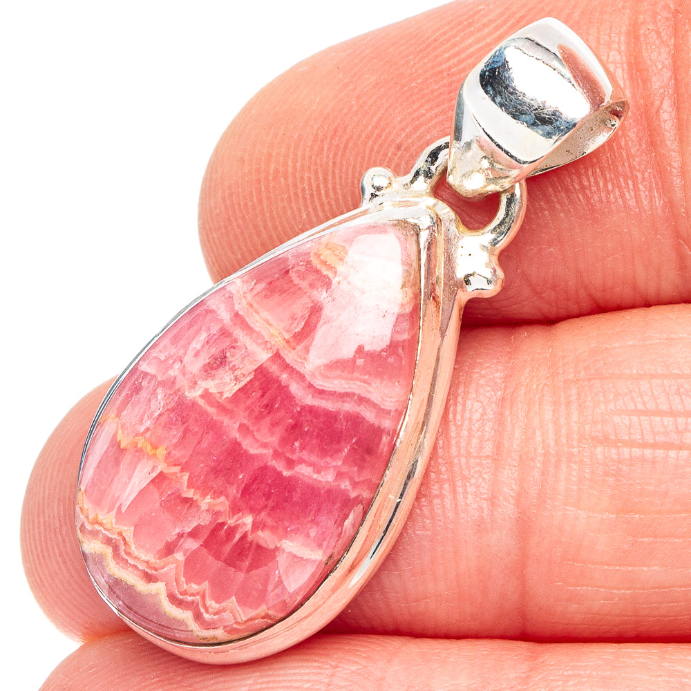 Rhodochrosite Pendant 1 3/8" (.925 Sterling Silver)