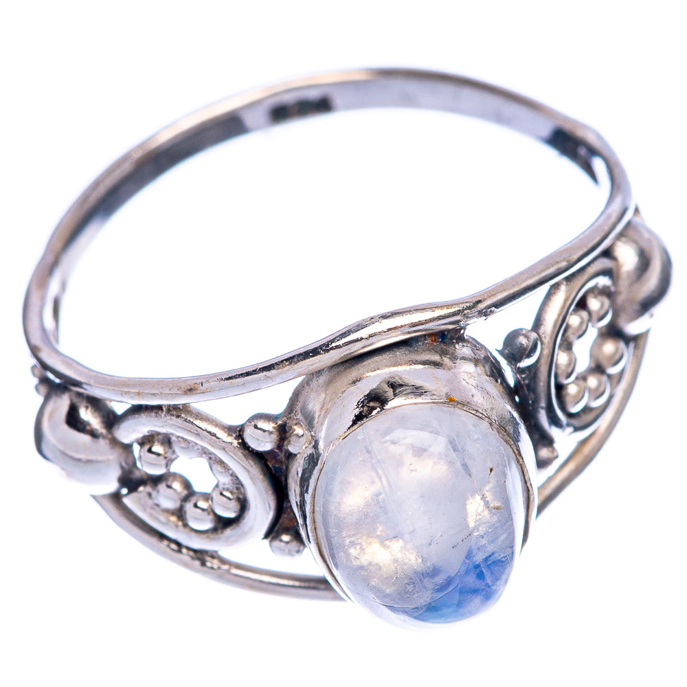 Rainbow Moonstone Dainty Ring Size 7.75 (925 Sterling Silver) R145671