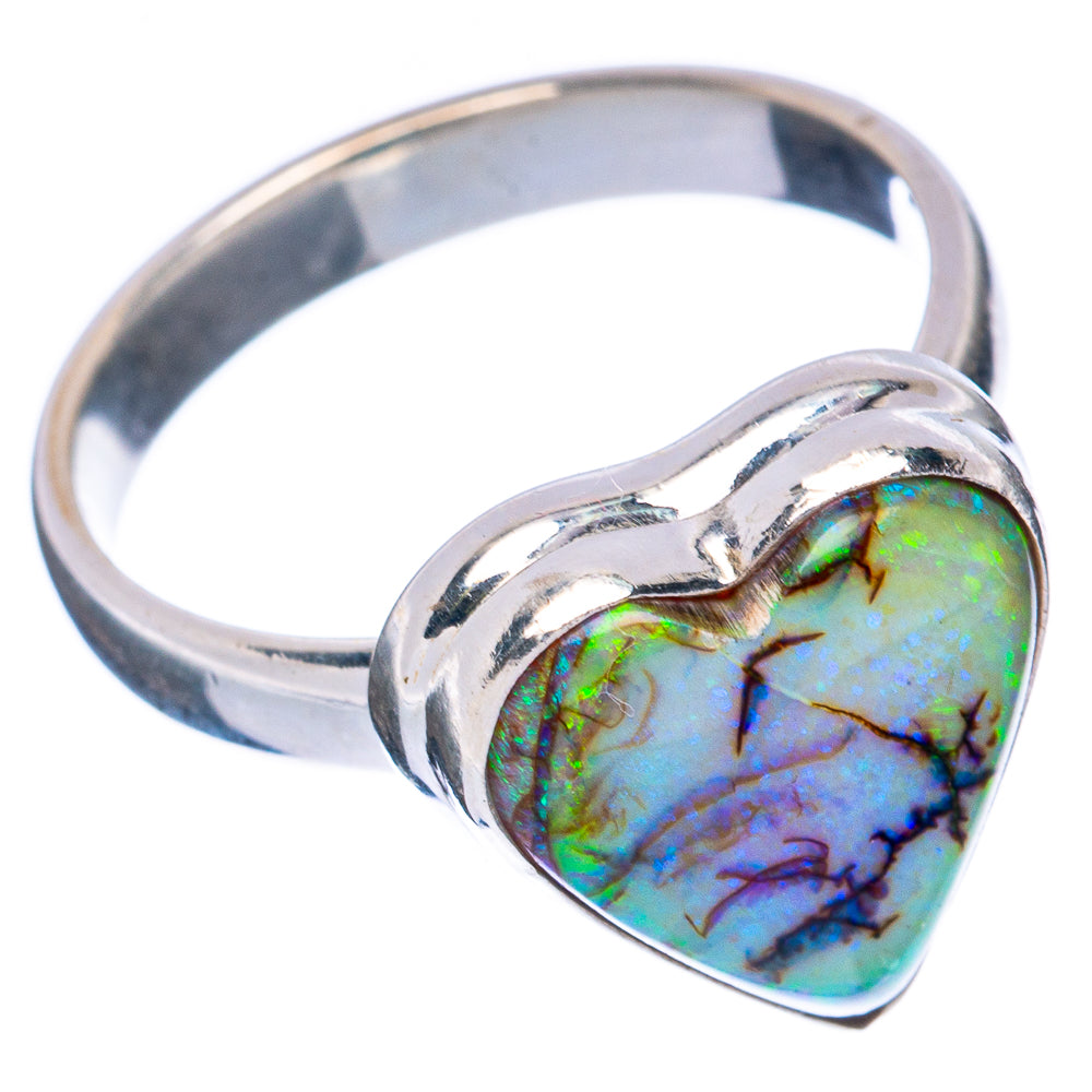 Rare Sterling Opal Heart Ring Size 7 (925 Sterling Silver) R2913