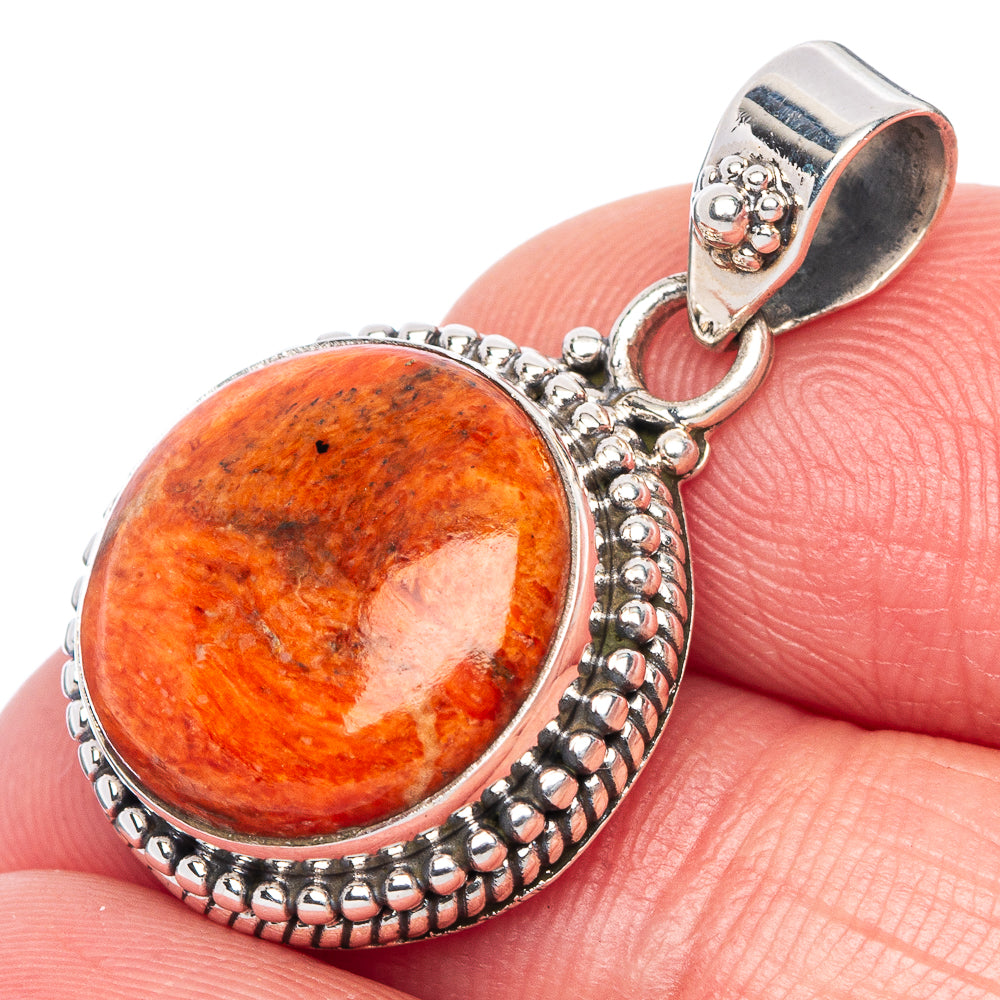 Sponge Coral Pendant 1 1/8" (925 Sterling Silver) P41137