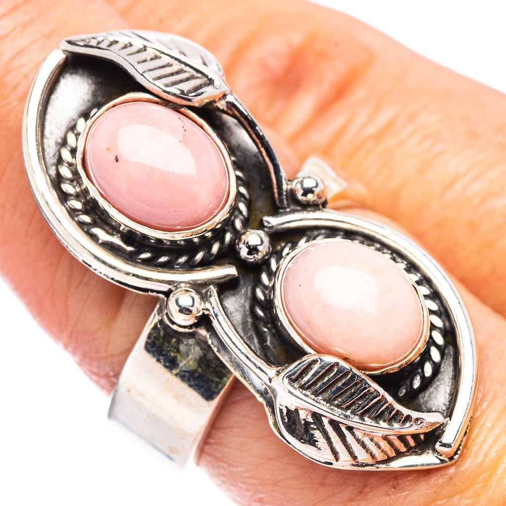 Exclusive Pink Opal Ring Size 7 Adjustable (.925 Sterling Silver)