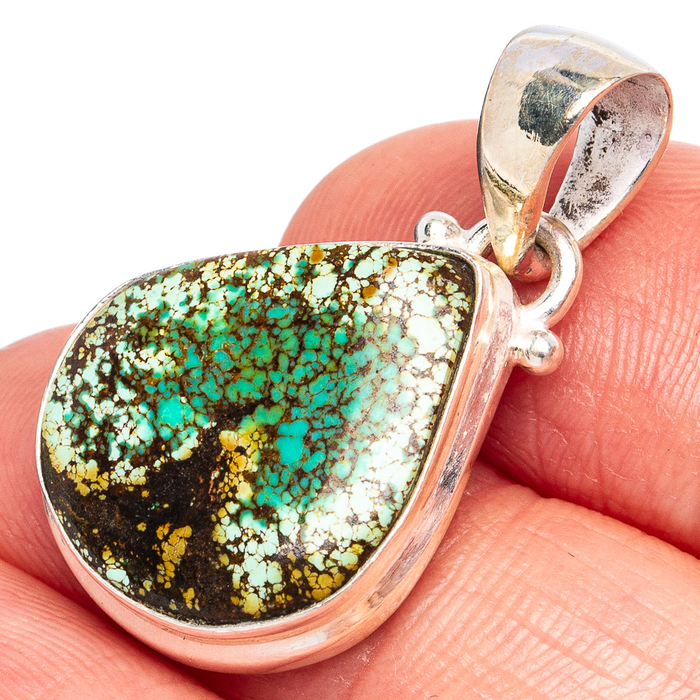 Rare Arizona Spiderweb Turquoise Pendants 1 1/8" (925 Sterling Silver) P43247