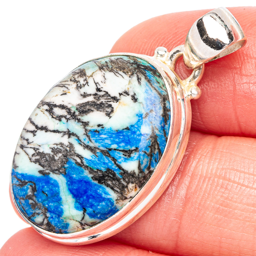 Azurite Pendant 1 3/8" (925 Sterling Silver) P44048