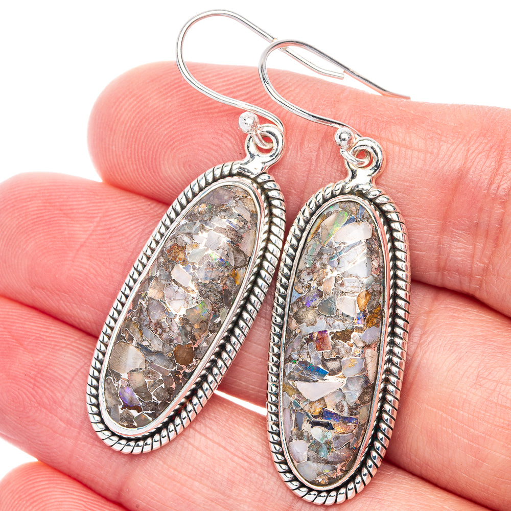 Brecciated Ethiopian Opal Earrings 1 3/4" (925 Sterling Silver) E433082