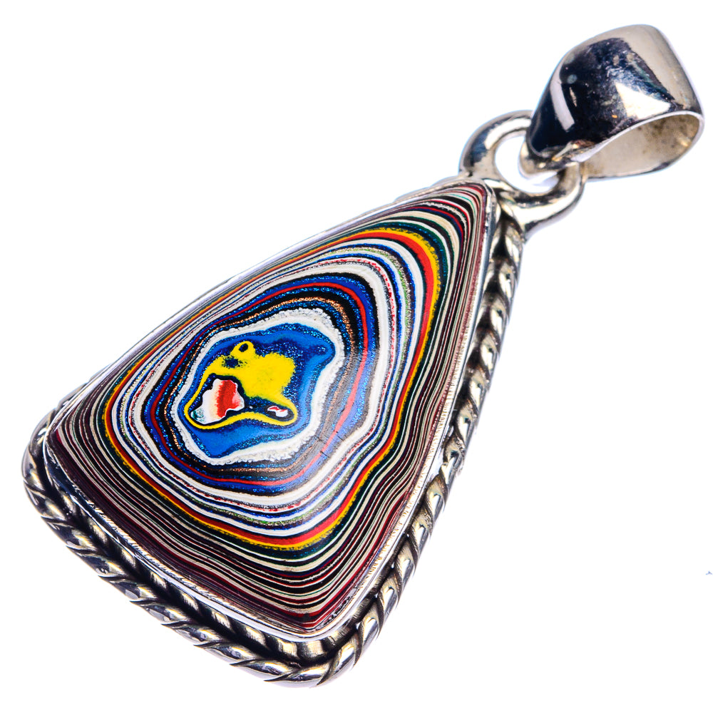 Fordite Pendant 1 3/8" (925 Sterling Silver) P39728