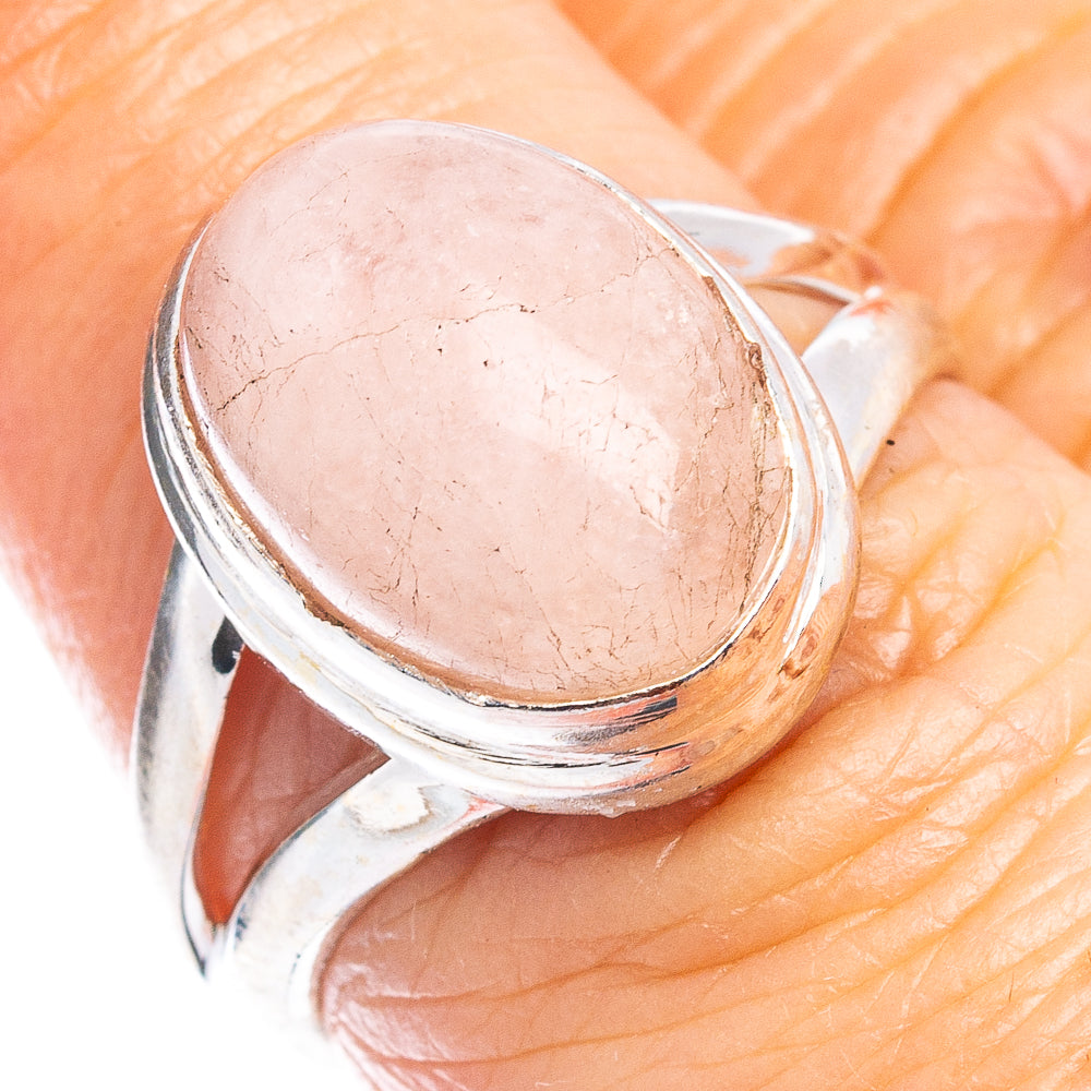 Rose Quartz Ring Size 6.75 (.925 Sterling Silver)