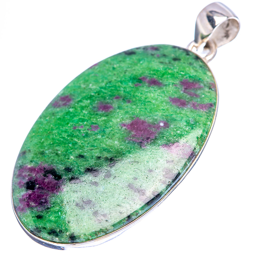 Ruby Zoisite Pendant 1 7/8" (.925 Sterling Silver)