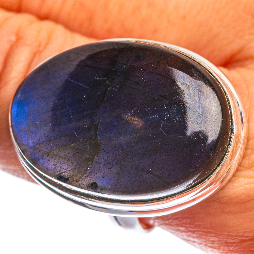 Large Labradorite 925 Sterling Silver Ring Size 9.75