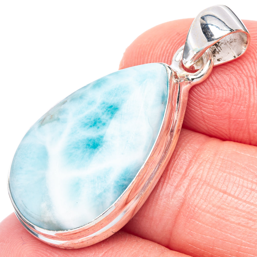 Larimar Pendant 1 3/8" (925 Sterling Silver) P41062