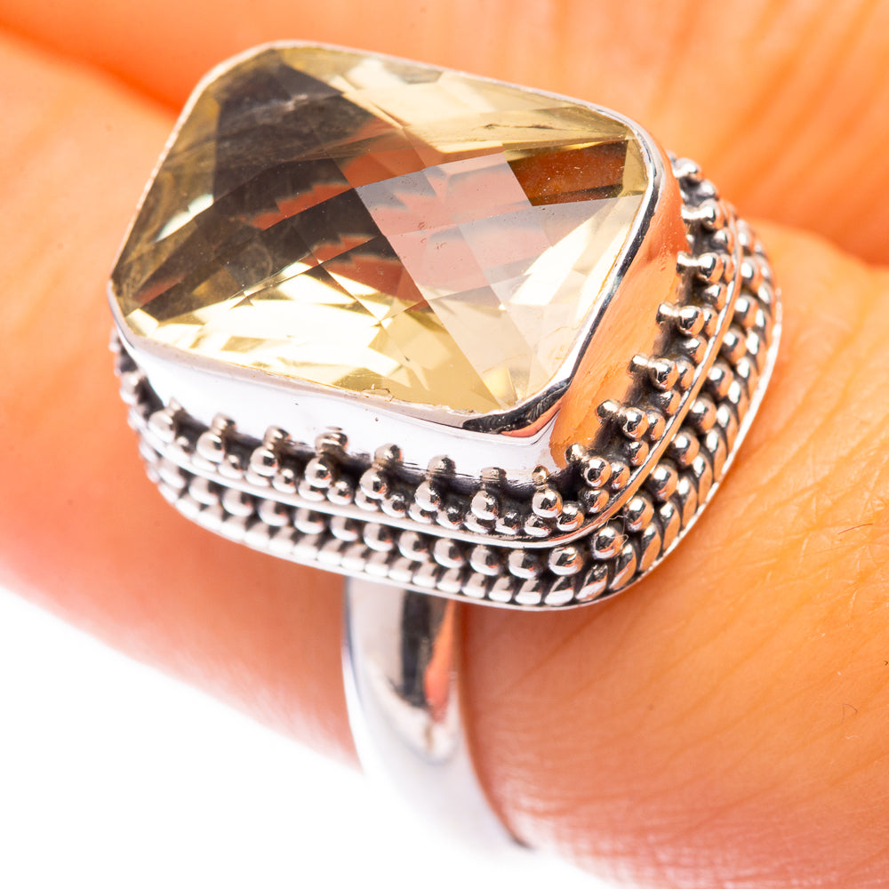 Faceted Citrine Ring Size 7 (925 Sterling Silver) R140901