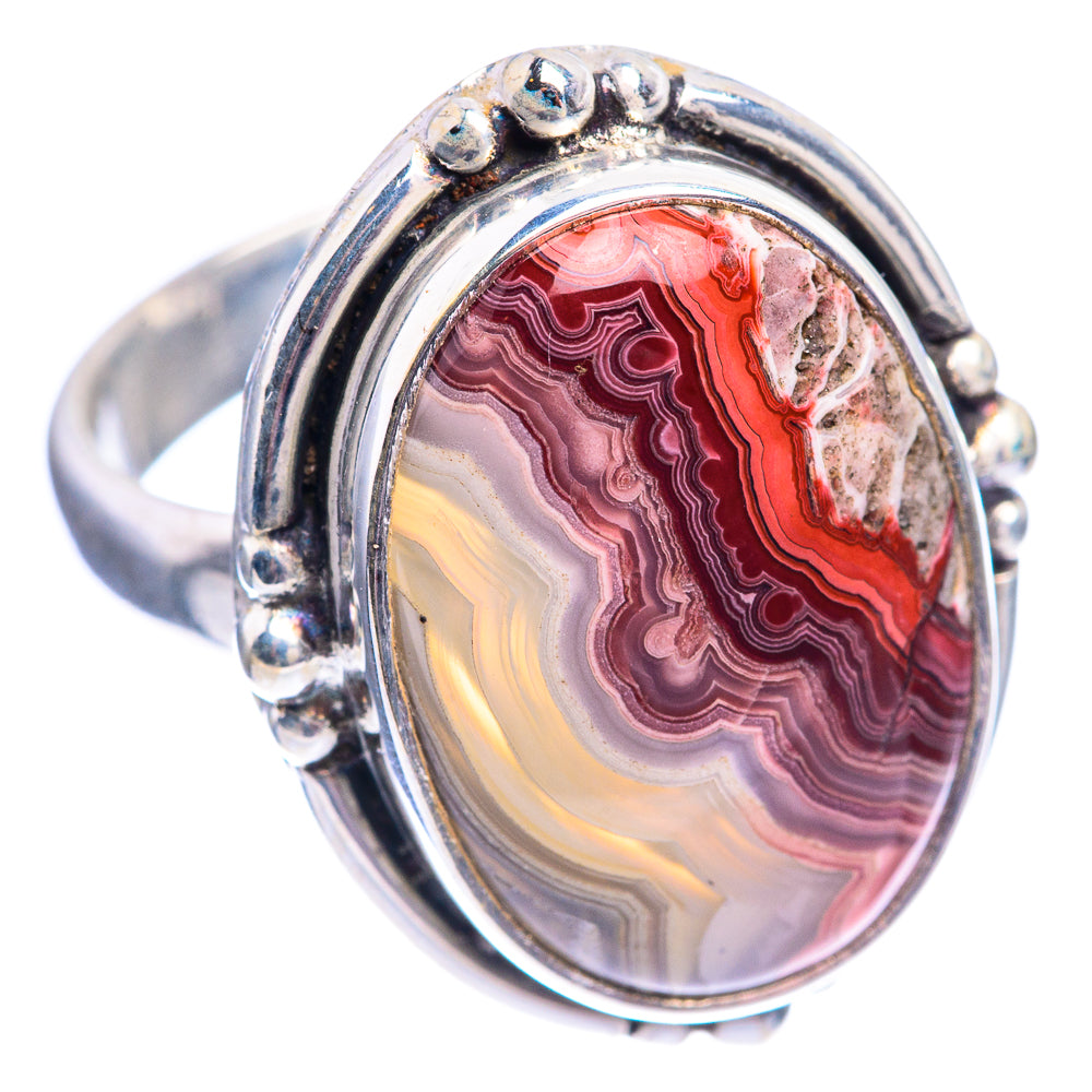 Crazy Lace Agate Ring Size 6.25 (925 Sterling Silver) R141950