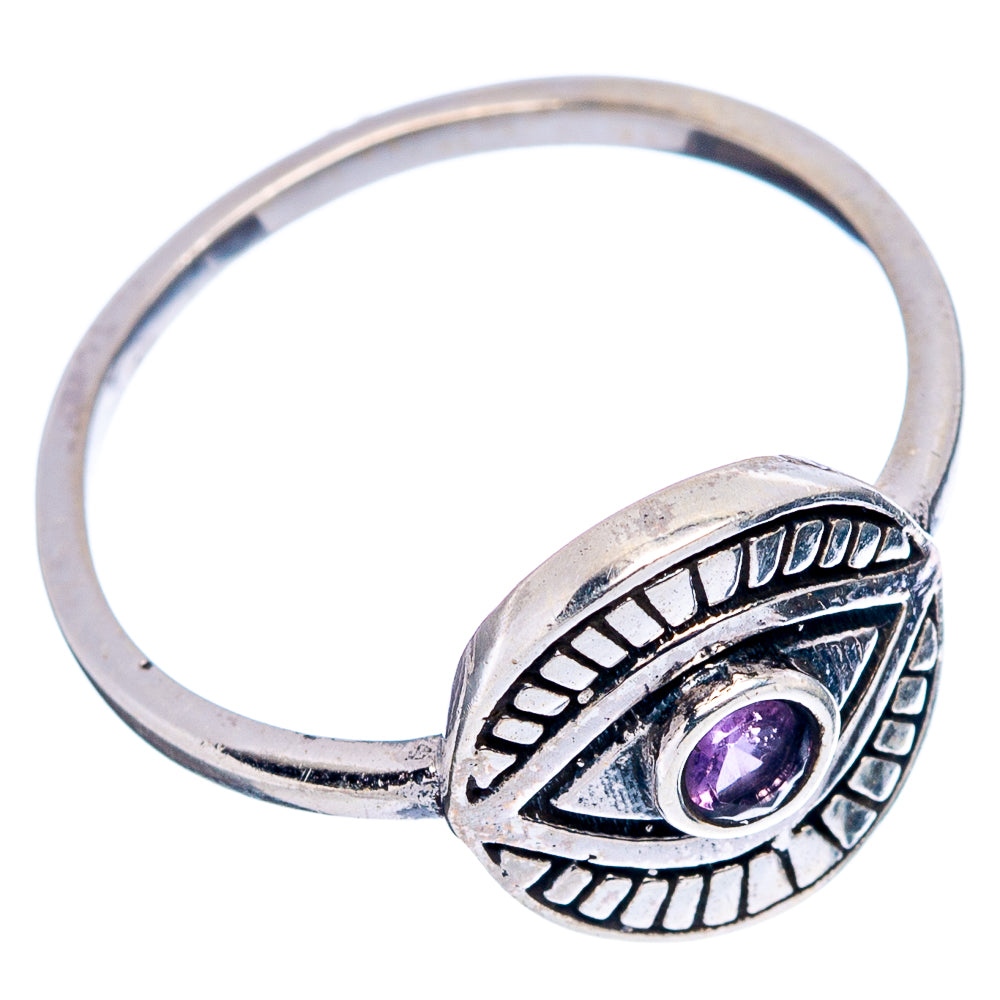Amethyst Eye Dainty Ring Size 6.75 (.925 Sterling Silver)