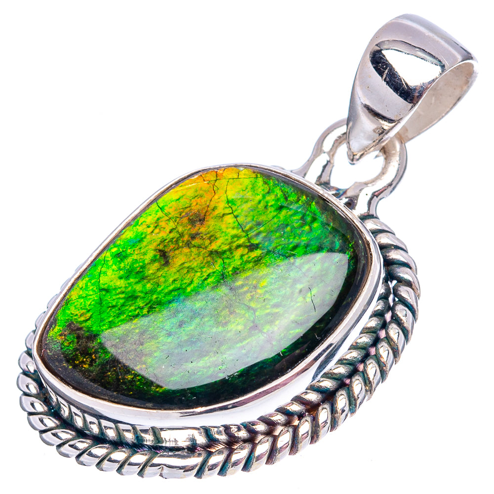 Premium Canadian Ammolite Pendant 1 1/4" (.925 Sterling Silver)