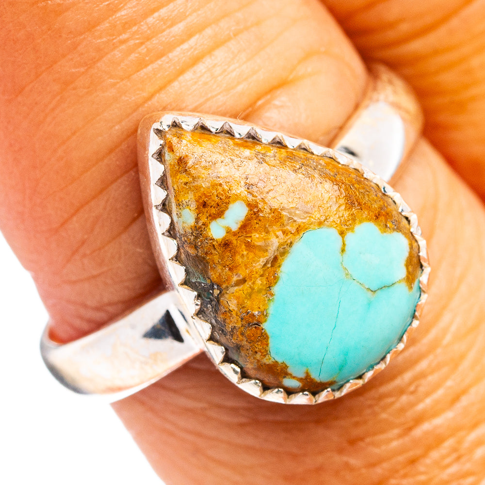 Rare Number 8 Mine Turquoise Ring Size 8.75 (.925 Sterling Silver)