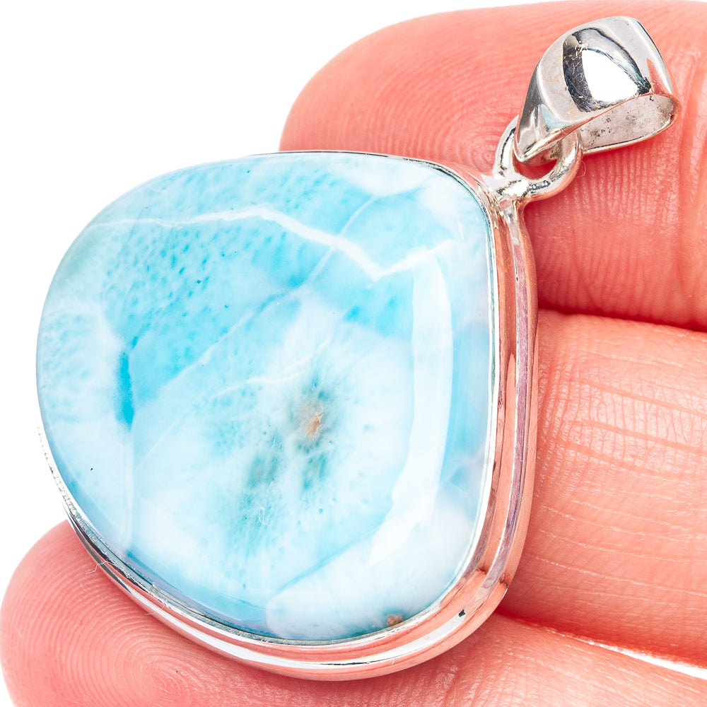 Larimar Pendant 1 1/2" (925 Sterling Silver) P44323
