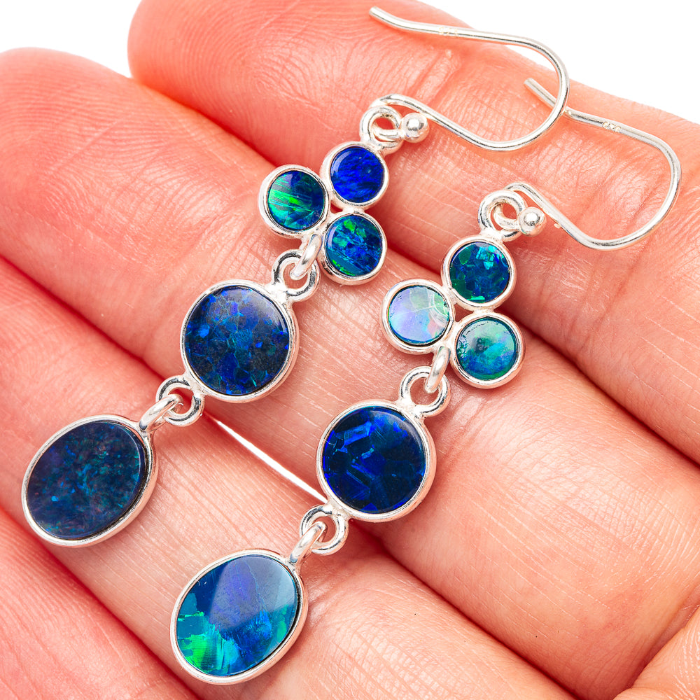 Rare Doublet Opal Earrings 2" (925 Sterling Silver) E2384