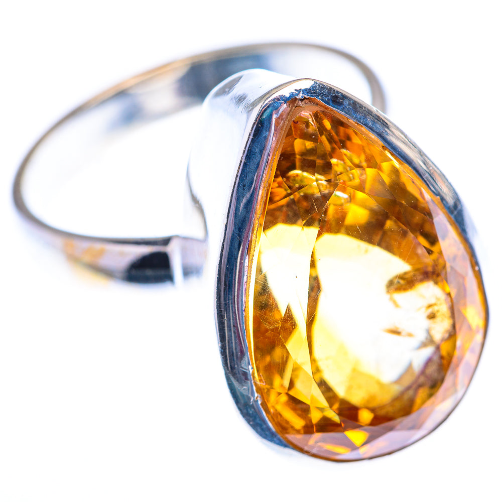 Large Faceted Citrine 925 Sterling Silver Ring Size 10 (925 Sterling Silver) RING140379