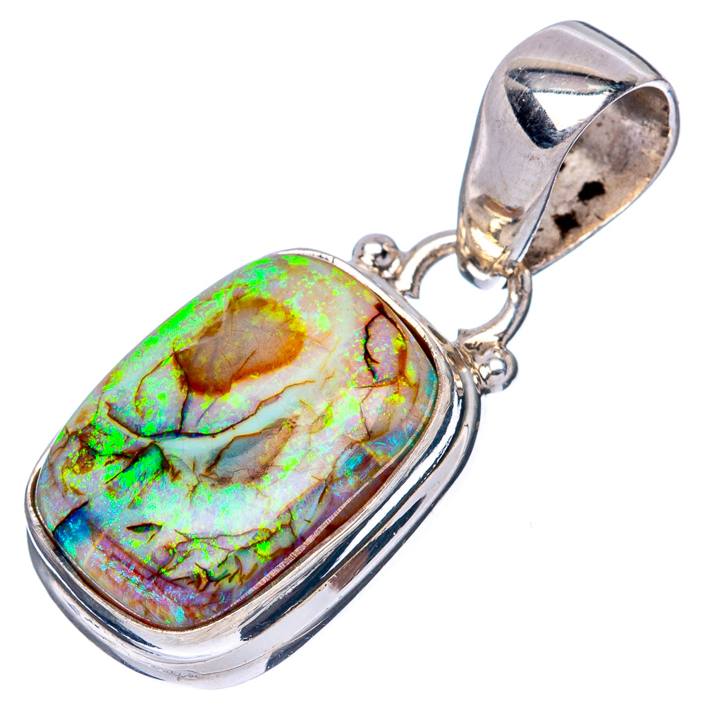 Rare Sterling Opal Pendant 1 1/8" (925 Sterling Silver) P42892