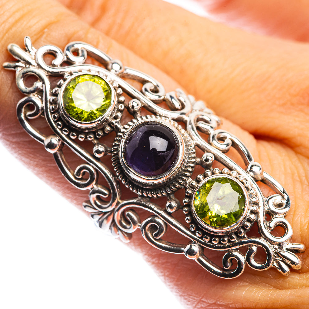 Large Tanzanite, Peridot Ring Size 9.25 (925 Sterling Silver) R144231