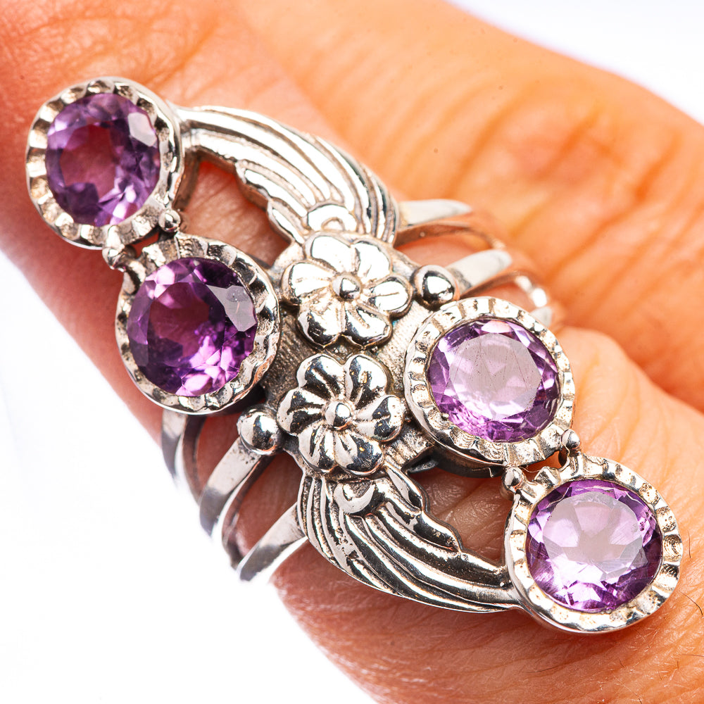 Faceted Amethyst Ring Size 6.5 (925 Sterling Silver) R143077