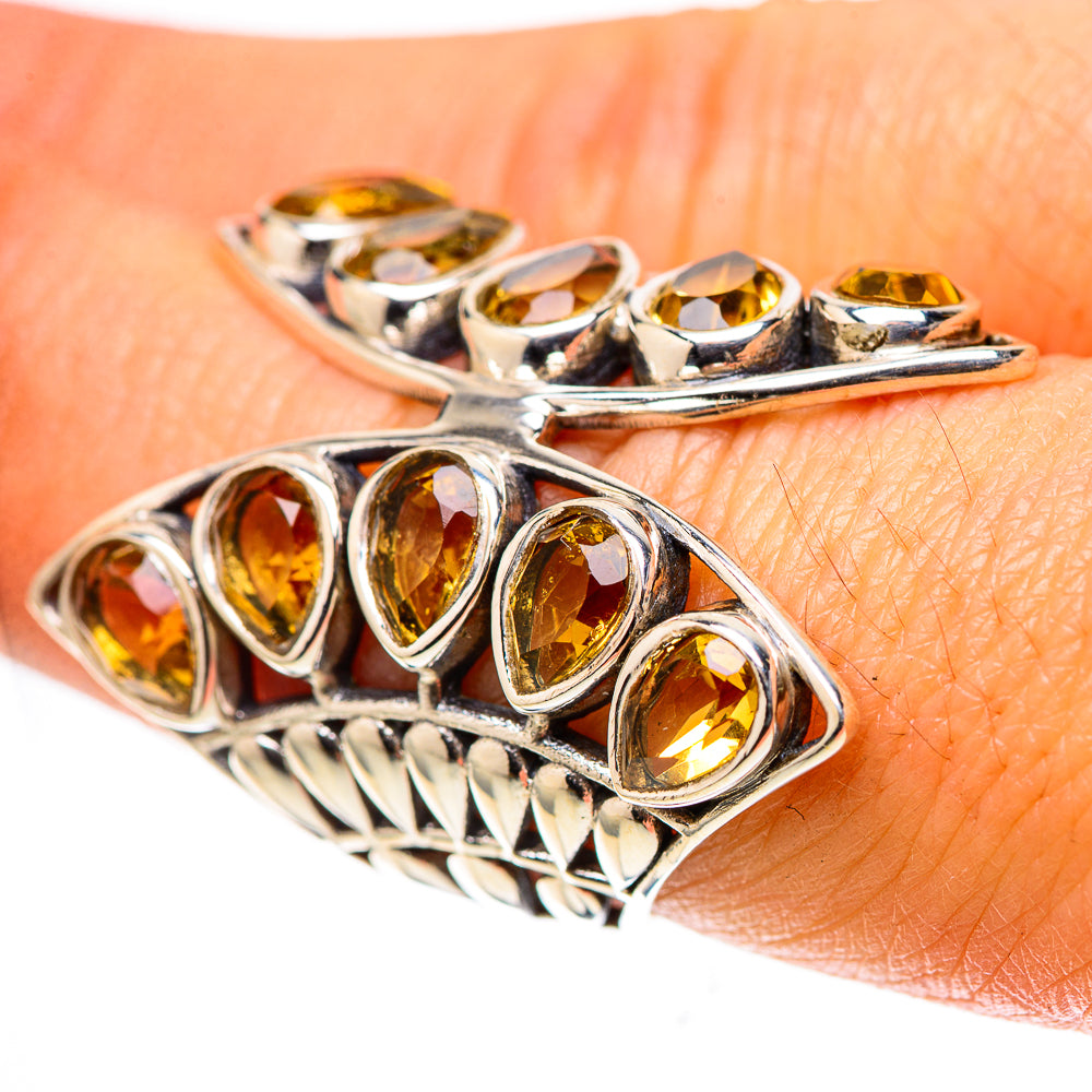 Large Faceted Citrine Ring Size 7.5 (925 Sterling Silver) RING138632
