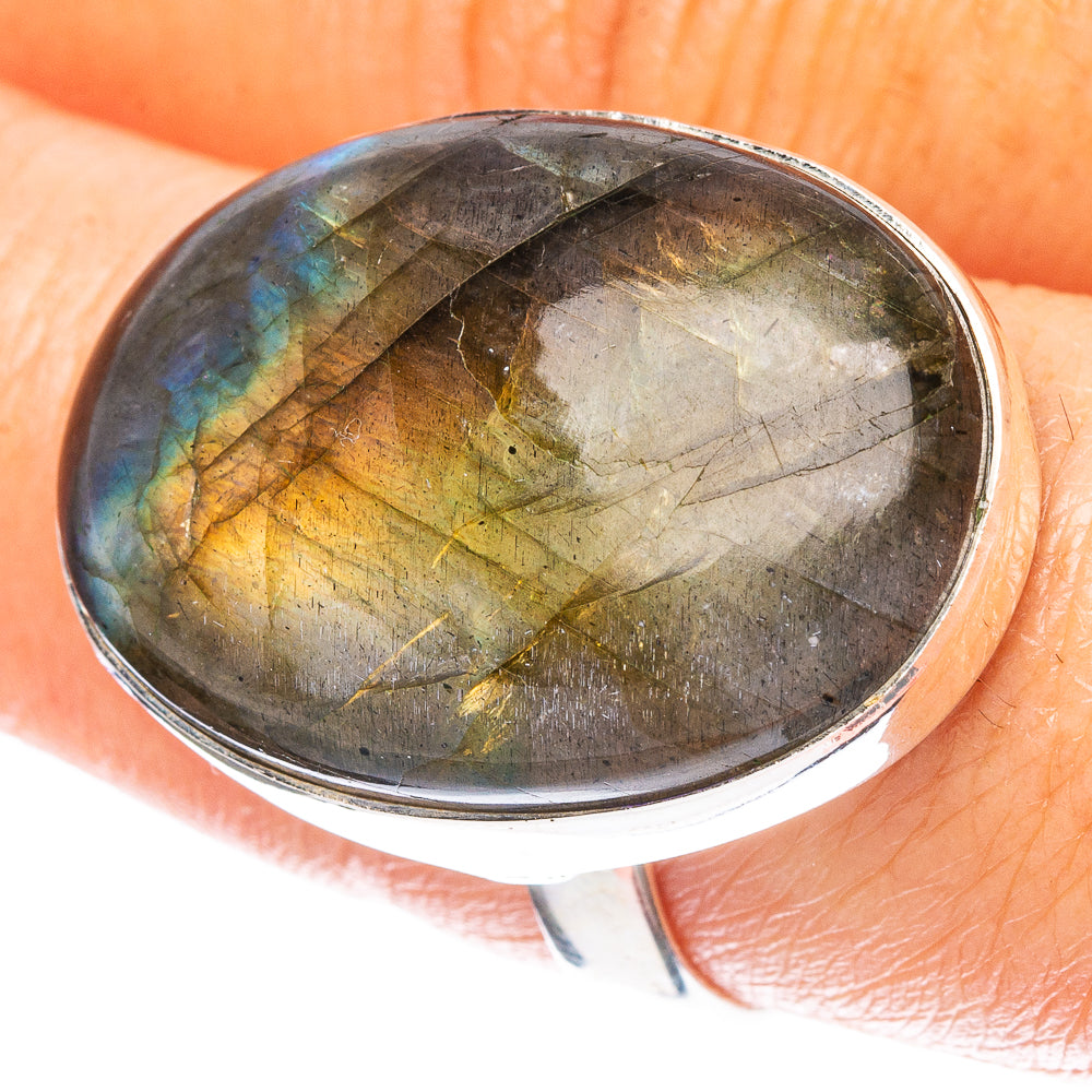 Labradorite Ring Size 8.5 (925 Sterling Silver) R4670