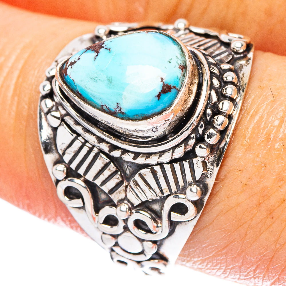 Rare Golden Hills Turquoise Ring Size 8.75 (925 Sterling Silver) R4606
