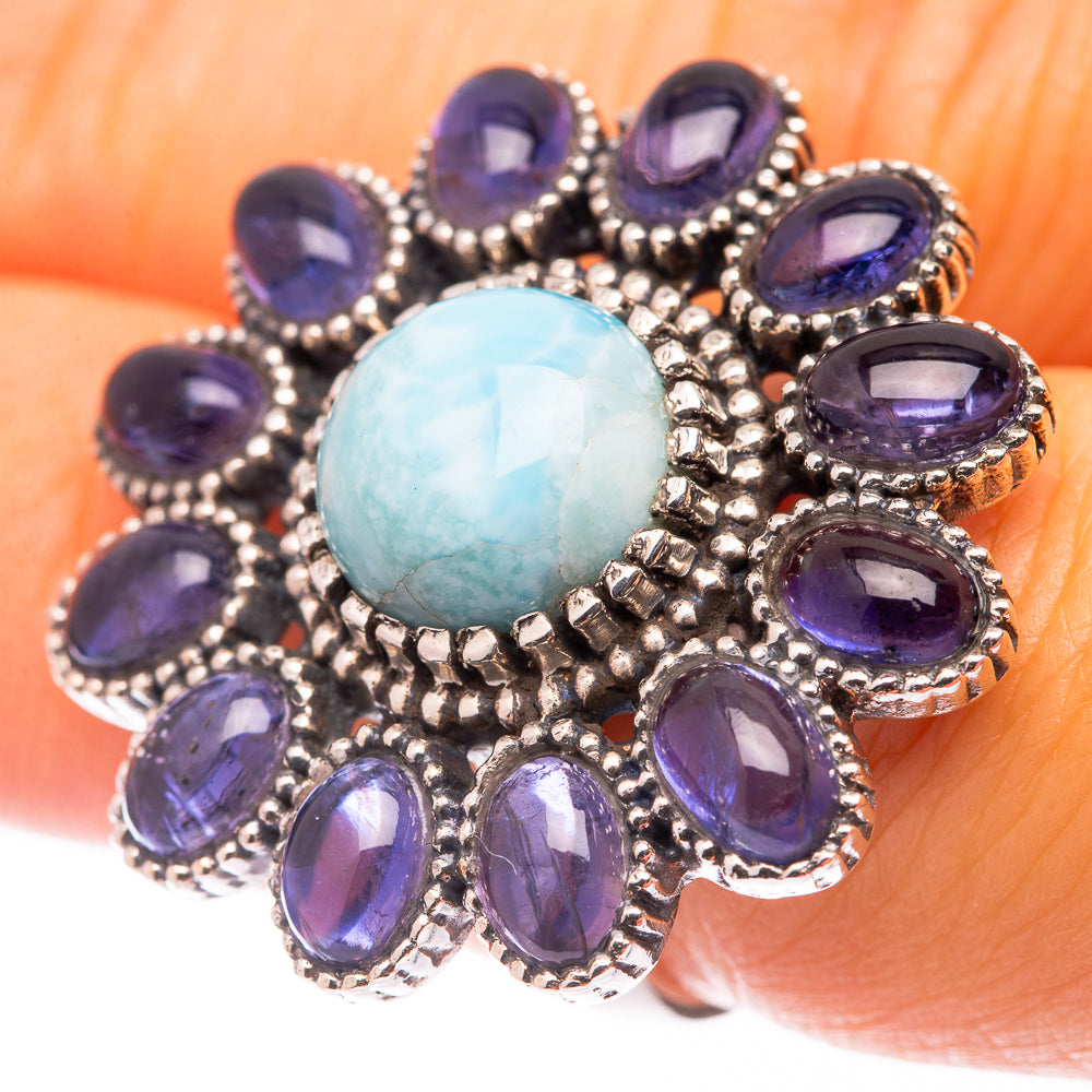 Large Larimar, Tanzanite Ring Size 6 (925 Sterling Silver) R140978