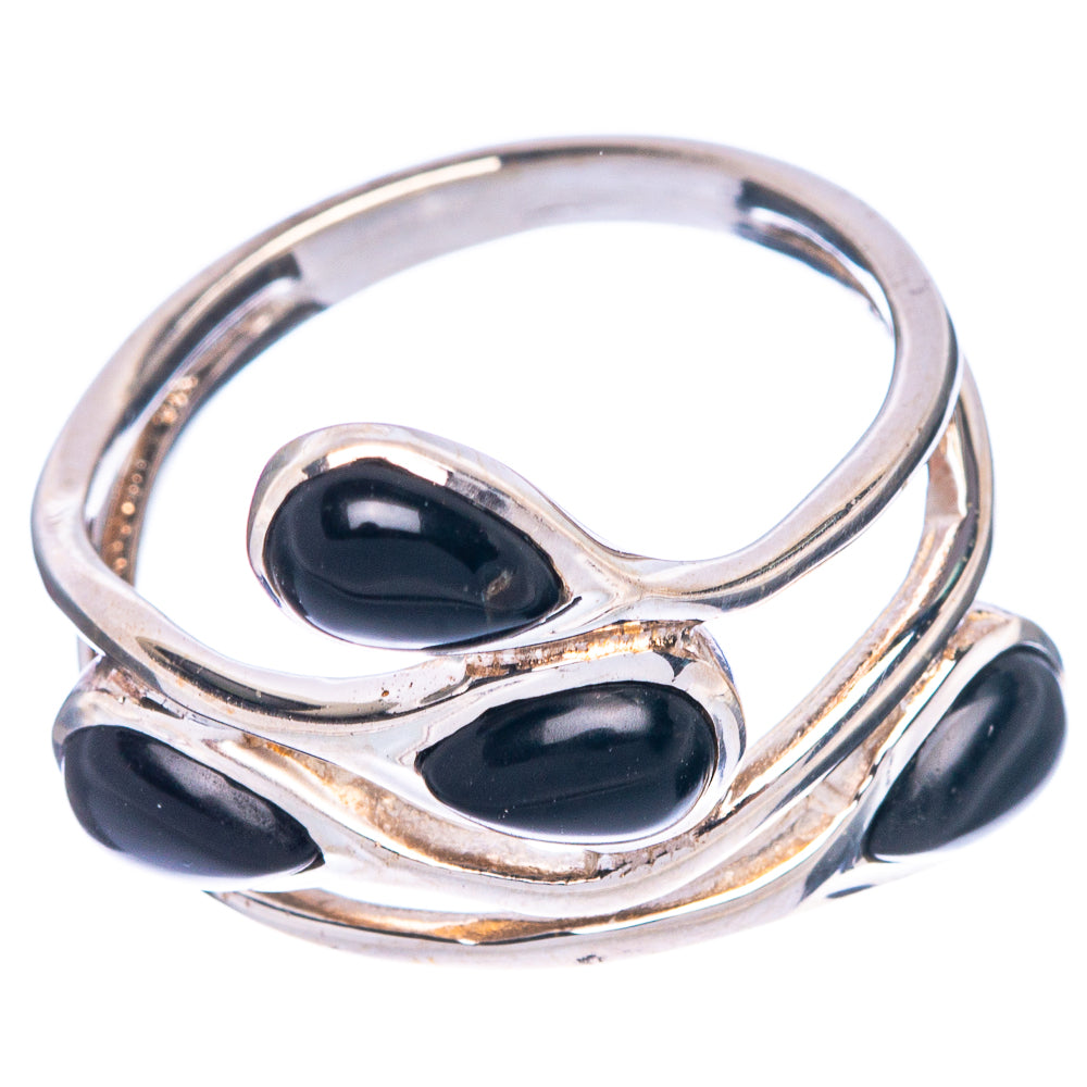 Black Onyx Ring Size 7 (925 Sterling Silver) R1281