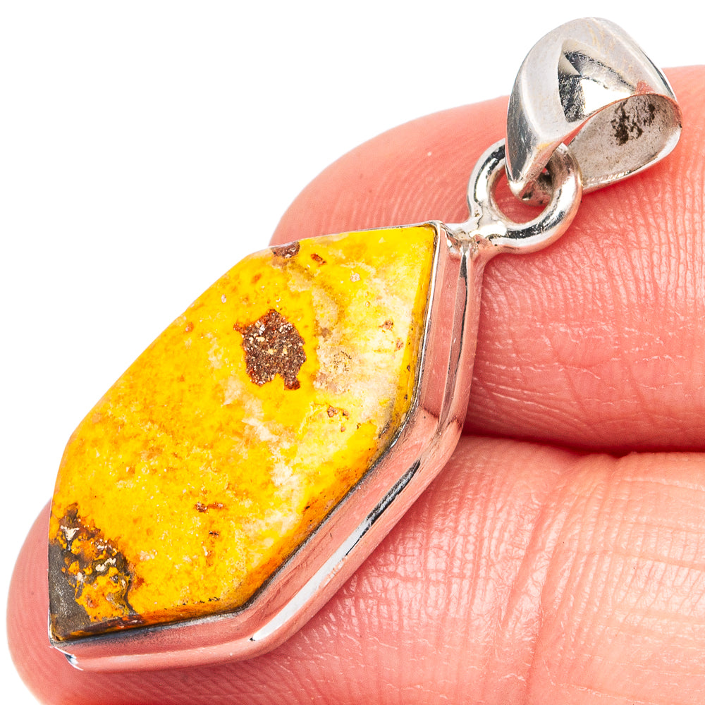 Bumble Bee Jasper Pendant 1 3/8" (925 Sterling Silver) P43423