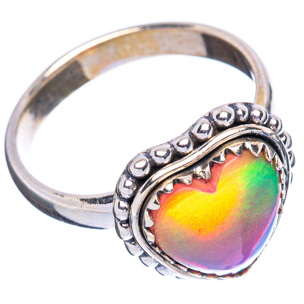 Aura Opal Heart Ring Size 7 (925 Sterling Silver) R4488