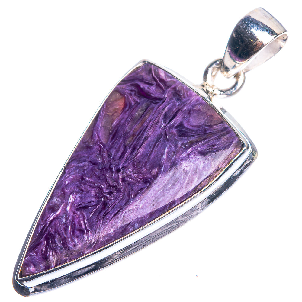 Charoite 925 Sterling Silver Pendant 1 5/8"