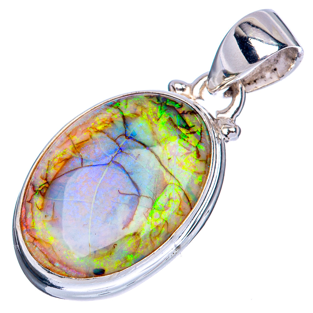 Rare Sterling Opal Pendant 1 1/4" (925 Sterling Silver) P42115