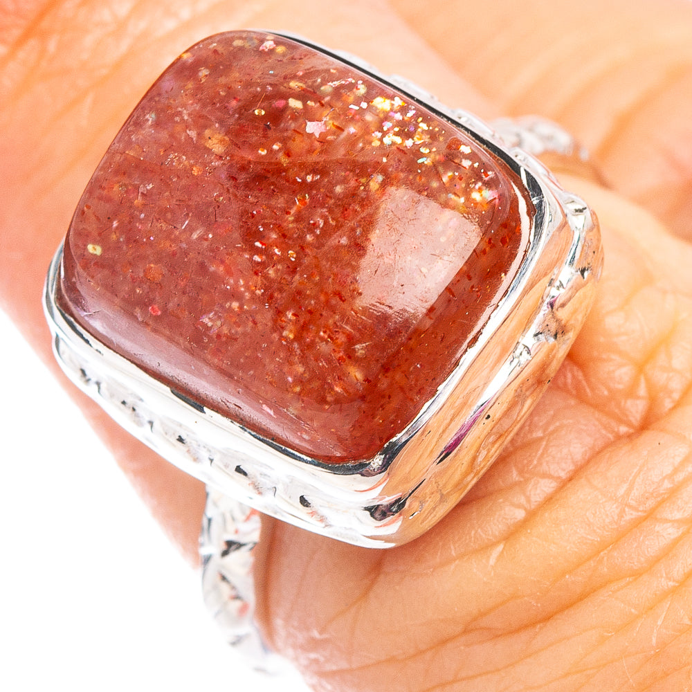 Premium Sunstone Ring Size 6.75 (.925 Sterling Silver)