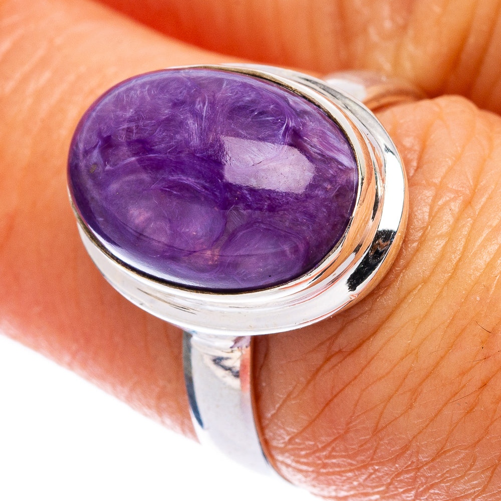 Rare Charoite Ring Size 6.75 (925 Sterling Silver) R146563