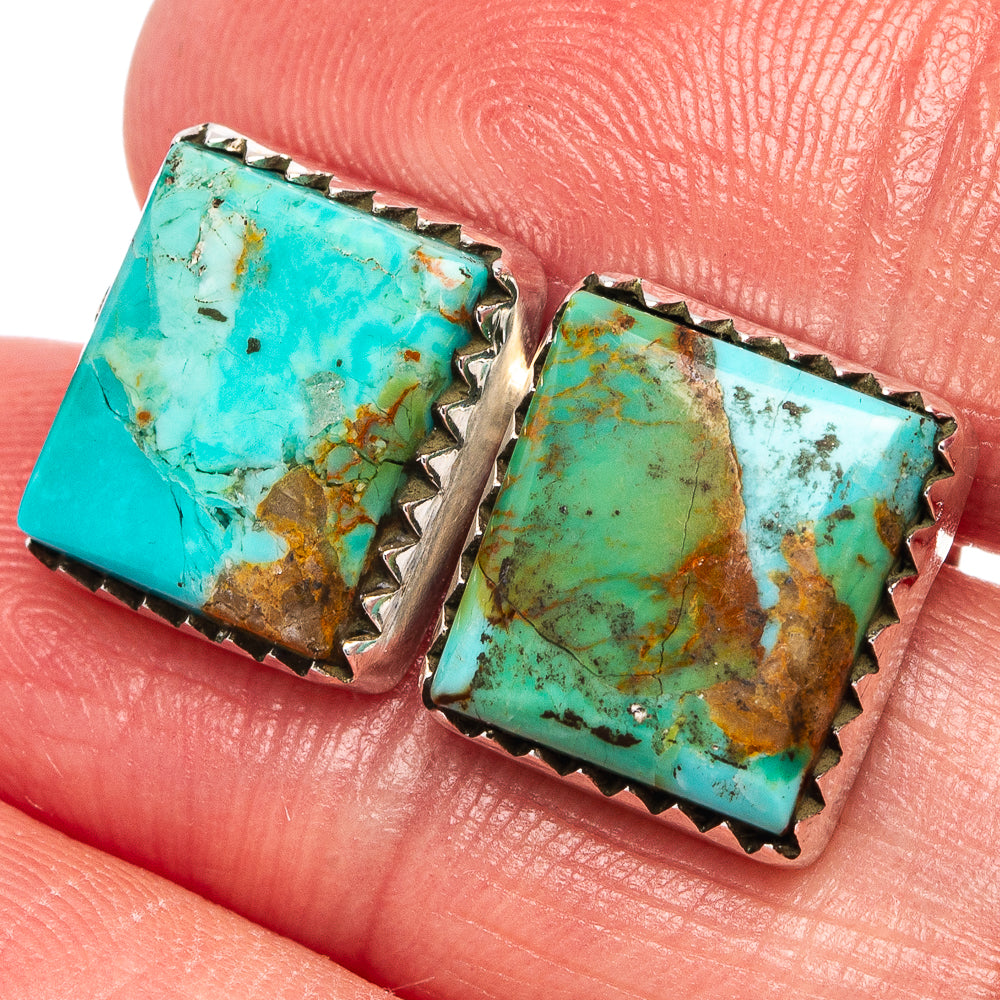 Mohave Turquoise Earrings 1/2" (.925 Sterling Silver)