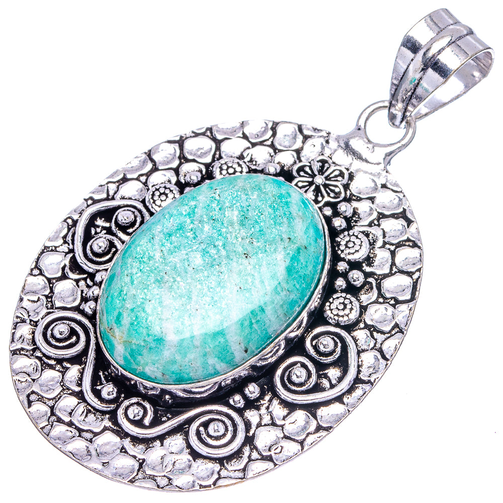 Amazonite Pendant 2 3/8" (German Silver)