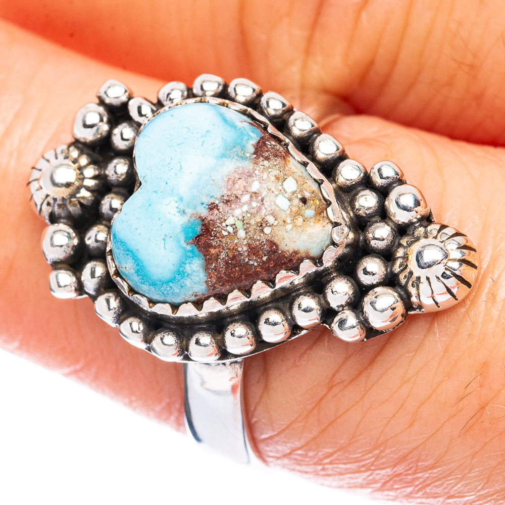 Golden Hills Turquoise Ring Size 8 (925 Sterling Silver) R2772