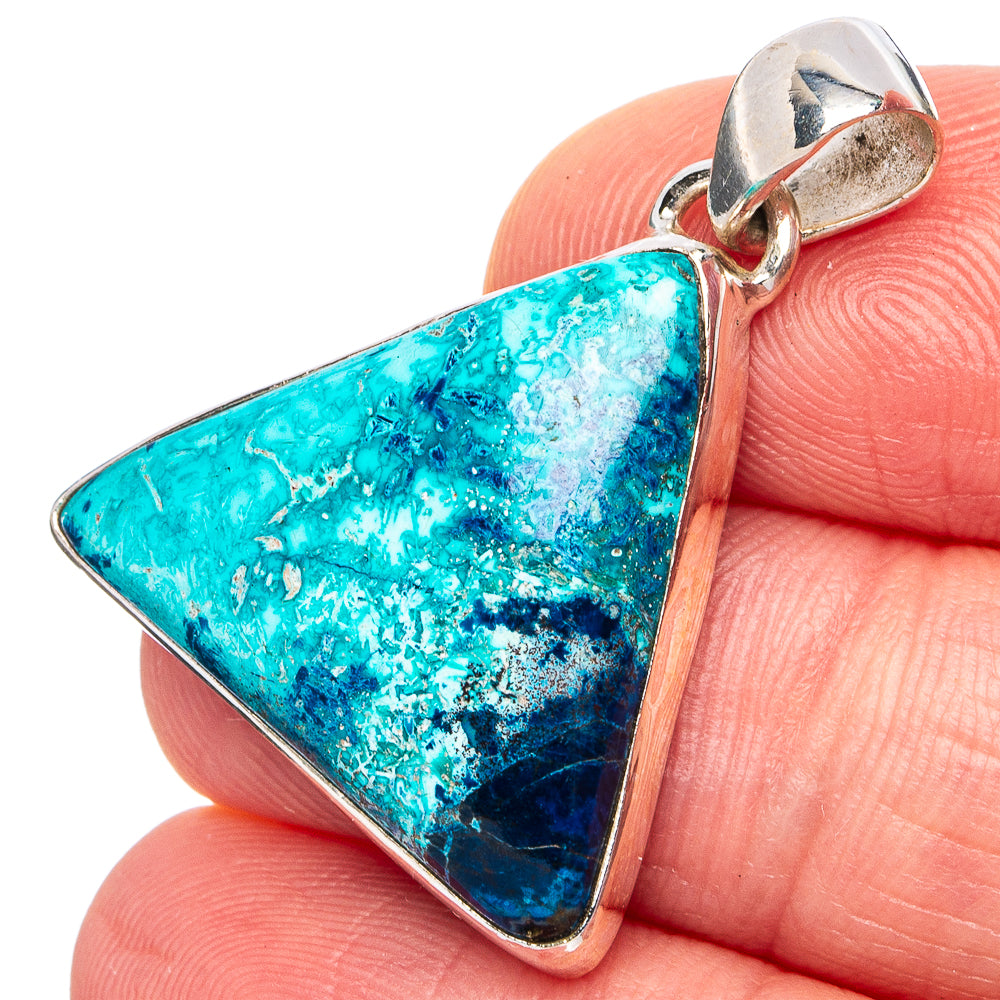 Shattuckite Pendant 1 1/8" (.925 Sterling Silver)
