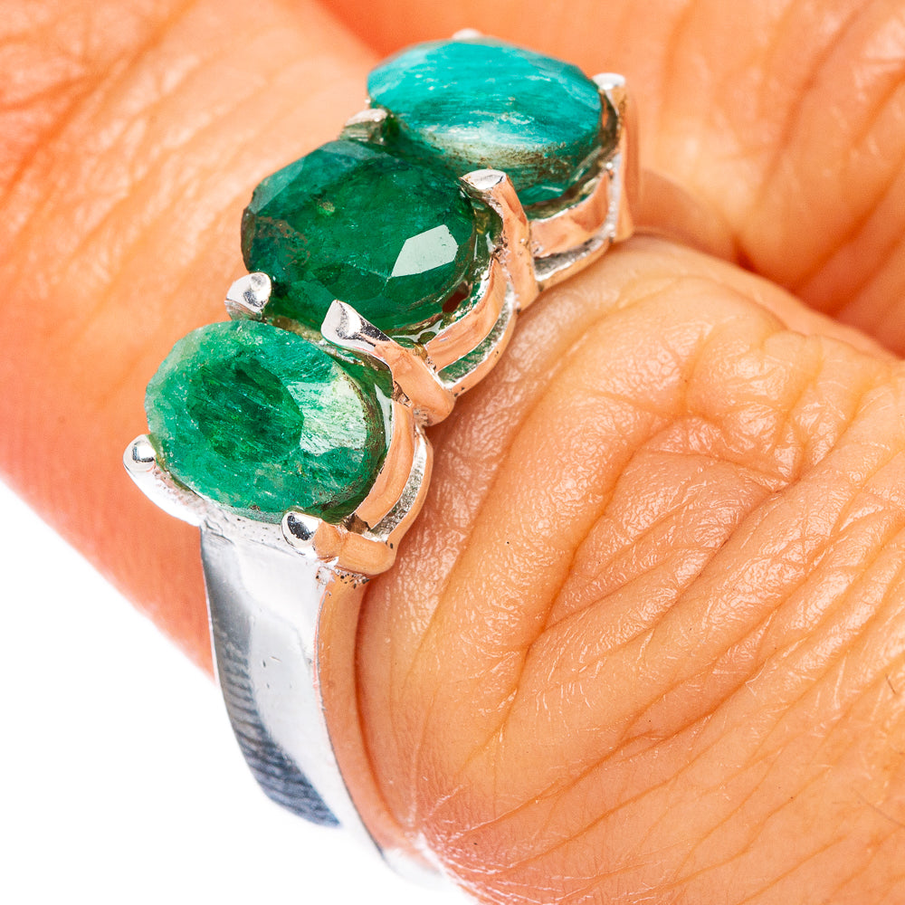 Green Sillimanite  Dainty Ring Size 6.75 (925 Sterling Silver) R5185