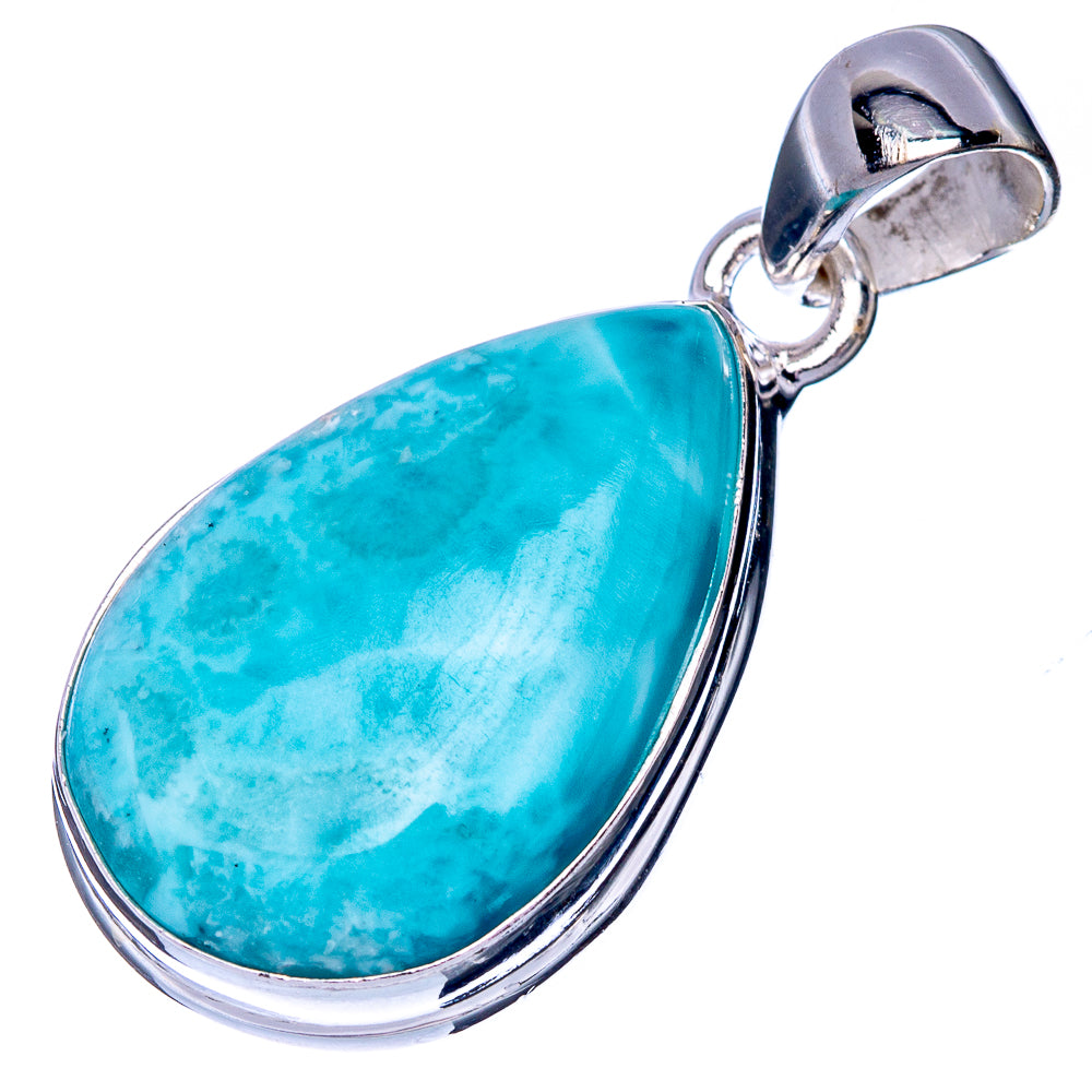 Larimar Pendant 1 3/8" (925 Sterling Silver) P41034