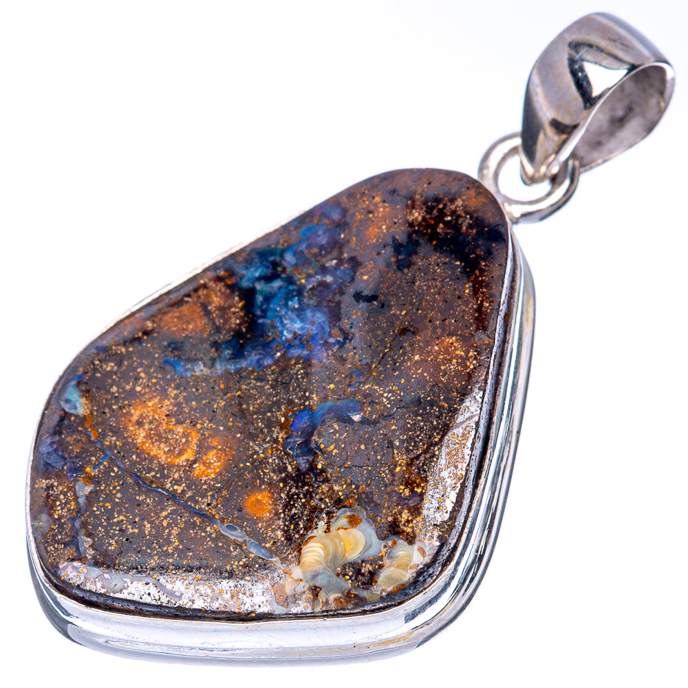 Rare Boulder Opal Pendant 1 5/8" (925 Sterling Silver) P41387